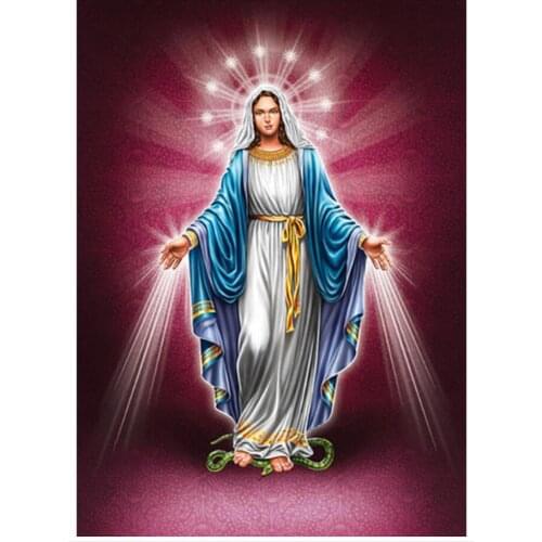 Full square diamond painting virgin mary rhinestone embroidery religion mosaic sticker decor diamond dots poster wall paper diy