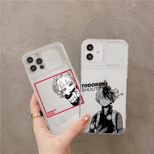 My hero academia anime Phone Case Transparent Camera Protection for iPhone 12 11 8 7 se 2020 mini pro X XS XR MAX Plus