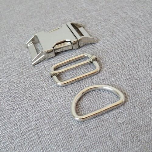 10 sets 30mm strong metal hardware clasp D ring adjuster belt straps quick release buckle for paracord dog collar DIY accessory