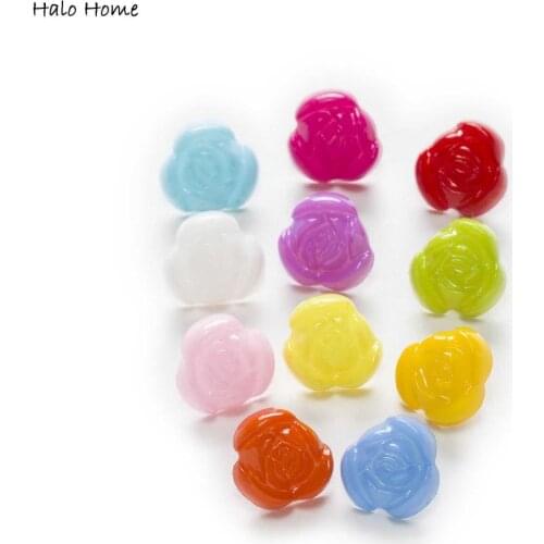 100pcs Shank Rose Nylon Buttons Clothing Home Sewing Scrapbooking Decor Card Making DIY 12mm