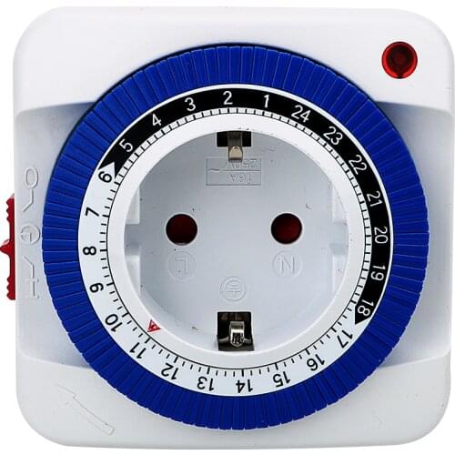 DIYWORK Plug Socket Power Switch Timer EU Plug Mechanical Timer Energy Saving 15Mins-24 Hours Plug-in Timer 230V 50Hz