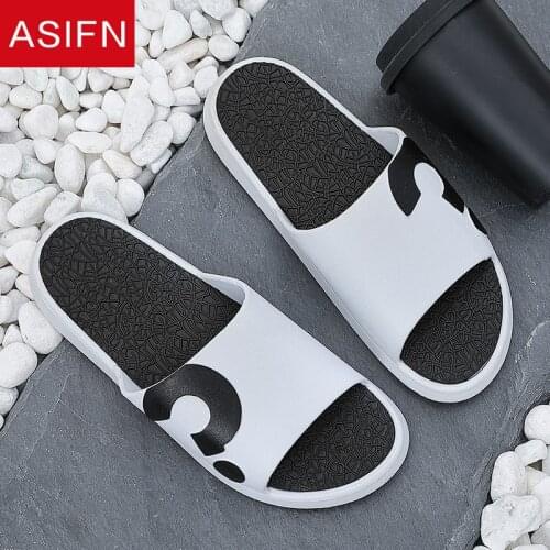 ASIFN Fashion Home Men Slippers Summer Beach Question Mark Indoor Male Slides Soft Bottoms Non-slip Mens Shoes Pantoufle Homme