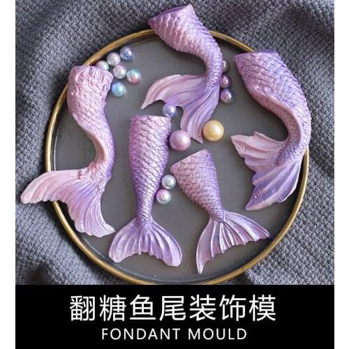 Mermaid Fish Tail Mold Silicone Fondant Molds Fondant Aroma Silicone Mold Chocolate Mould Resin Clay Moulds Chocolate Moulds