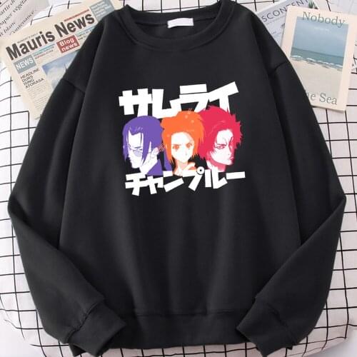 Japan Anime Samurai Champloo Print Hoodie Man Sweatshirts Autumn Spring Warm Fleece Pullover 2021 Fashion Homme Brand Streetwear