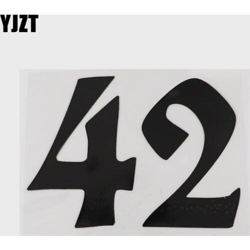 YJZT 15.1CM×10CM Personality Black/Silver 42 Numbers Speed Limit Motorcycle Decal Car Stickers Vinyl 13D-0783