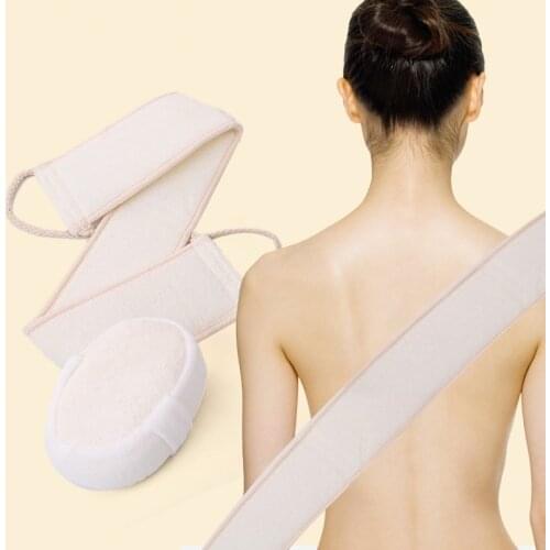 1pc Loofah Bath Brush Long Toiletries Powerful Exfoliating Massage Brush Natural Loofah