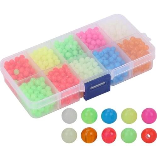1000pcs/Box Plastic Beads Luminous Glow Beads Fishing Tackle Baits Tools Accessories For Outdoor Fishing