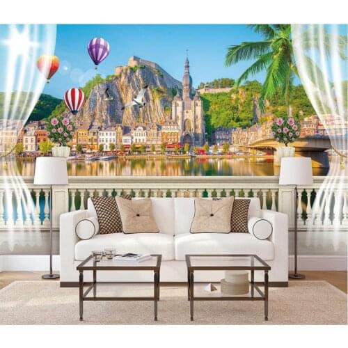 Custom photo 3d wallpaper Seascape island city landscape living room home decor 3d wall murals wallpaper for walls 3 d
