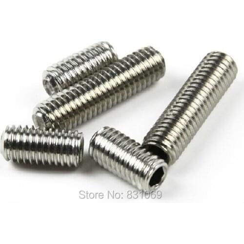50pcs/Lot Metric Thread M8x16mm Stainless Steel Hex Socket Set Grub Screw Flat Head Brand New