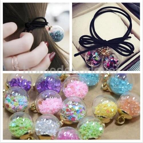 9pcs Craft DIY Decor Supplies Sheer glass ball with star Accessories