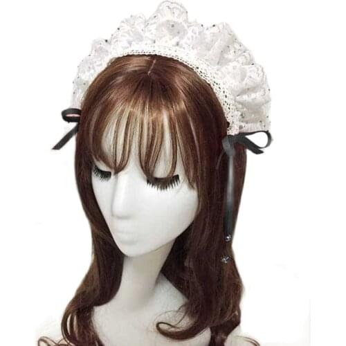 Hand Made Lolita Accessories Headpiece Sweet Lace Hair Ornaments Japanese Lolita Hair Accessories Maid Headdress