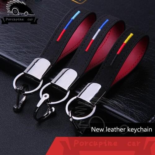 Car key chain leather key holder keychain for Mercedes BMW Audi VW Toyota Honda Peugeot Citroen key chain alloy auto accessories