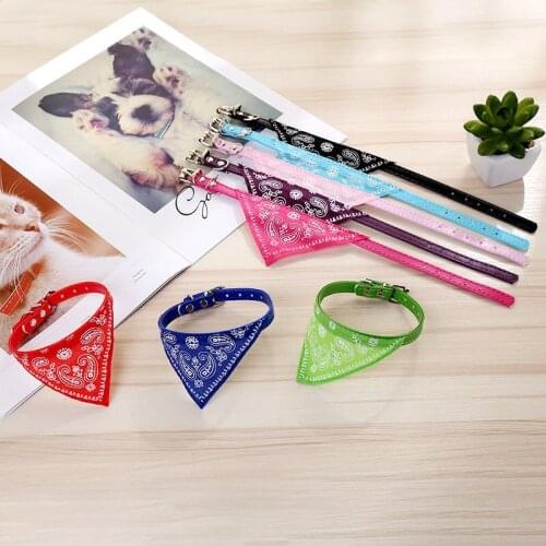 Cat Bandana Dog Collar Dogness Dropshipping Pet Supplies Small Adjustable Puppy Collar Neckerchief Scarf For Small Chihuahua E