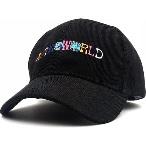 Dad Hat Travis Scotts Latest Album Astroworld Letter Embroidery corduroy Cap women men Baseball Caps Bone Garros Casquette Cap