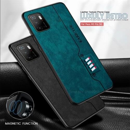 Pocom3pro case leather texture shell cover for xiaomi little poco m3pro m3 pro soft silicon bumper shockproof coque poko m 3 pro