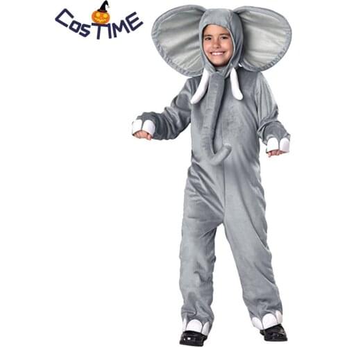 Toddlers Elephant Costume Kids Animal Onesies Cute Little Elephant Jumpsuit Costume Fancy Dress Halloween Costumes for Children