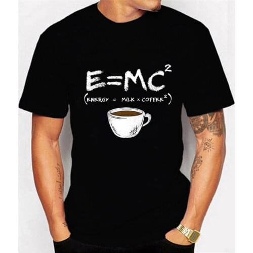 T Shirt for Men Energy=milk+coffee Tshirt Summer Men Clothing Streetwear Round Neck Shirt Fashion Short Sleeve T-shirts Tops