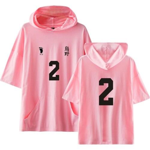 Japan Anime Haikyuu Karasuno Hooded T Shirt Women Men Kageyama Tobio Cotton Short Sleeve kpop 2020 Print Casual O-neck
