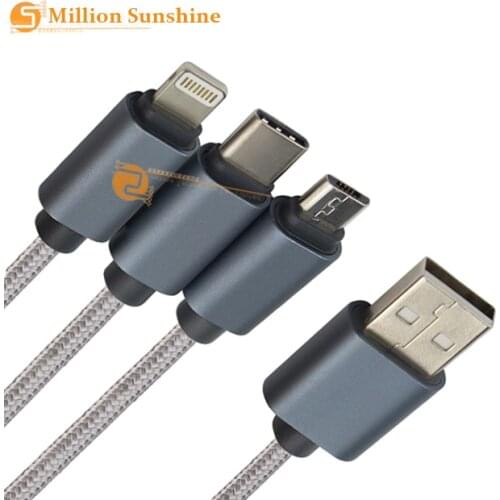 Hot Sale! fast charging line New multi-function data line triple-Haul charging line three-in-one multi-function data line