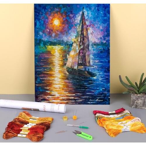 Night Wind Printed Canvas 11CT Cross Stitch DIY Embroidery Full Kit DMC Threads Knitting Handmade Craft Needlework Mulina