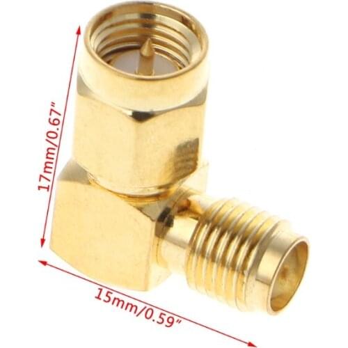 SMA Male To SMA Female Right Angle 90 Degrees RF Coaxial Connector Adapter W0YE
