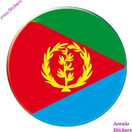 Creative decals Auto Moto Bike Suitcase Laptop Flag Round Eritrea Car Sticker Waterproof Scratch-Proof Exterior Decor PVC13x13cm