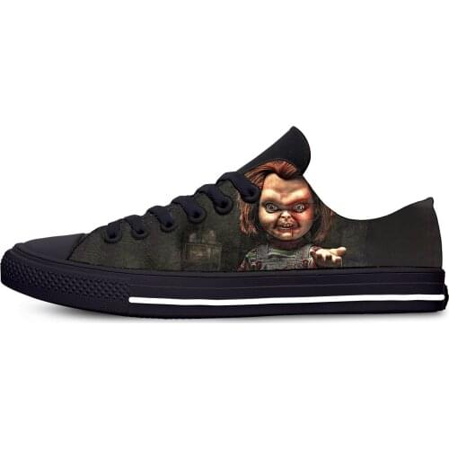 Hot Movie chucky Horror Funny Fashion Classic Casual Cloth Shoes Low Top Lightweight Breathable 3D Printed Men women Sneakers