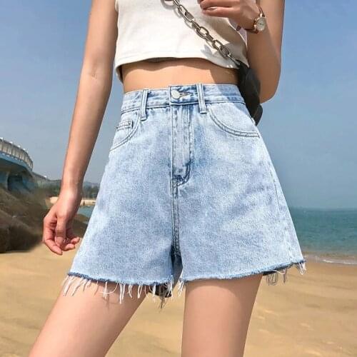 Summer Fashion Plus Size Sexy Denim Shorts Womens High Waist Wide Leg Pants Streetwear Casual Loose Korean Students Short Jeans