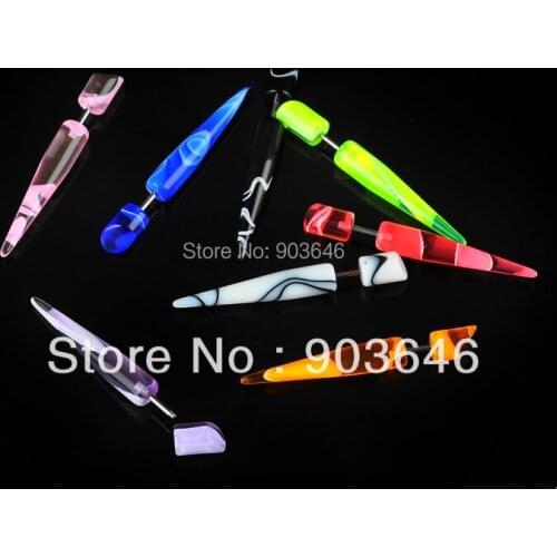 LOT50pcs MARBLE Body Jewelry -Fake Ear Plugs Illusion Ear Tapers Expander Plug earring ear studs 6mm