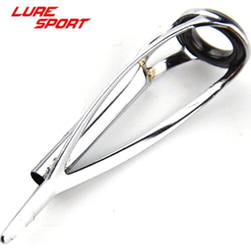 LureSport 10 pcs Top guide silver frame MN Top guide black ring rod repair Fishing Rod Building component Repair DIY Accessory