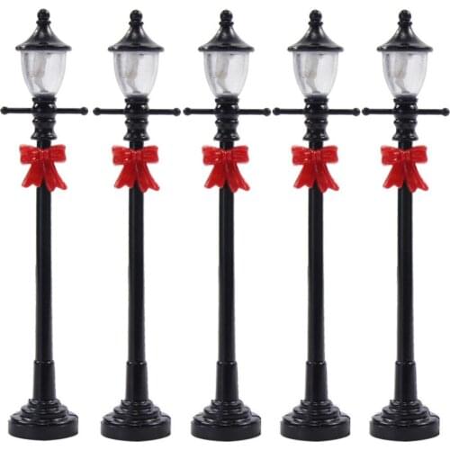 LYC01 5pcs Model Railway Christmas Lamp Post Street Lights O Scale 3V NEW Decoration Lamp