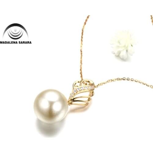 MADALENA SARARA 11-12mm AAA Saltwater Pearl Southsea Water Pearl Bead Choker Necklace Natural Color With Pure 18k gold