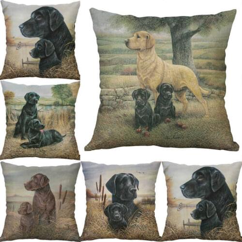 Cute Dog Cotton Lion Cover Cushion Pillow Home Waist Case Decor Linen Sofa