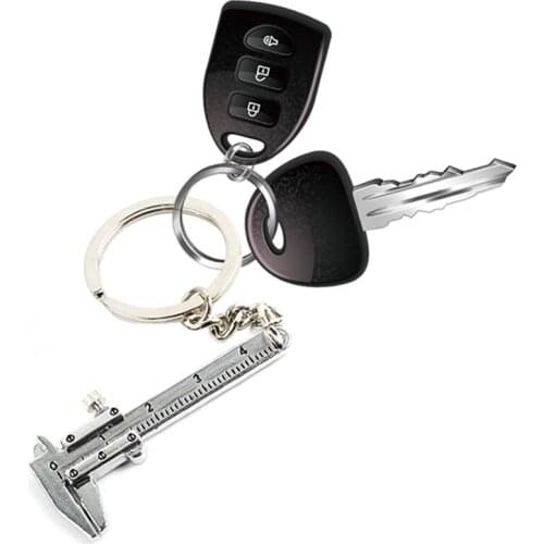 Mini Vernier Caliper Key Ring Car Styling Accessories for mazda BMW Opel etc Keychain automobile Turbo key chains
