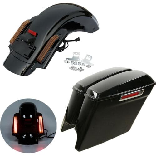 Motorcycle LED Rear Fender 5" Saddlebag For Harley Touring Road King Road Glide Street Glide 2014-2020