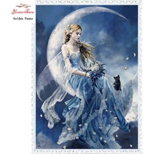 Golden panno,Needlework,Embroidery,DIY portrait Painting,Cross stitch,kits,14ct beautiful woman Cross-stitch,Sets For Embroider