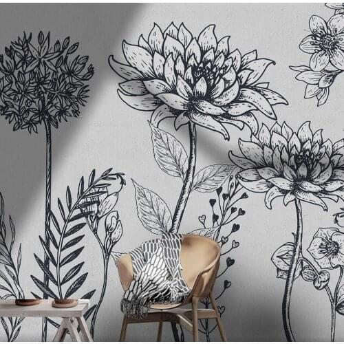 Beibehang custom white flowers wall papers home decor Large Wall Painting Living Room Bedroom Background 3D Mural wallpaper roll
