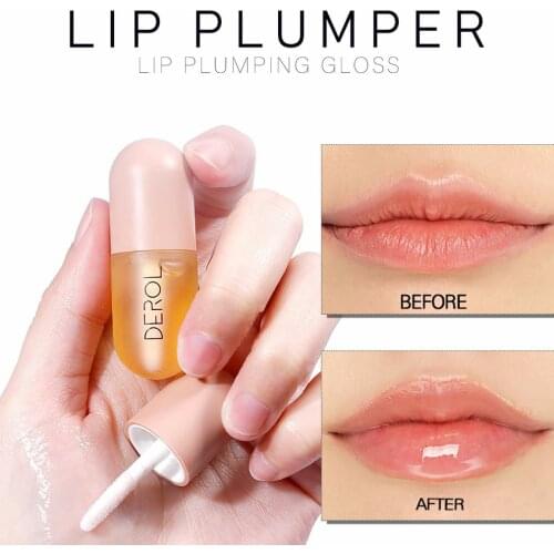 5.5ML Natural Lip Plumper Lip Enhancer Lip Plumping Balm Moisturizing Clear Lip Gloss For Fuller Lips Hydrated Beauty Lips