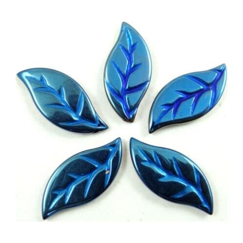 Natural Quartz crystal Titanium Hematite hand-Carved Leaves Gem pendant for diy jewelry making necklace Accessories4pcs