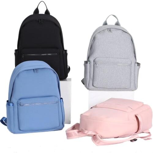 Neoprene Kids Backpack Blue School Backpack Gray Durable College Bag Storage for Women Men Weekend Travel Daypack