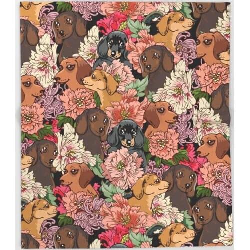 Dachshund Cartoon Throws for Sofa Cute Kids Design Because Dachshund Blankets Christmas Decorations for Home Custom Blanket