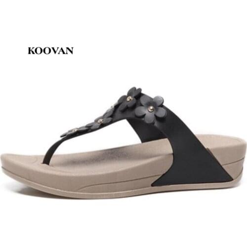 Koovan Women Slipper 2018 Summer New Fashion Flowers Women Sandals Flip-flops Thick Bottom Sandals Flat Women Shoes Slippers