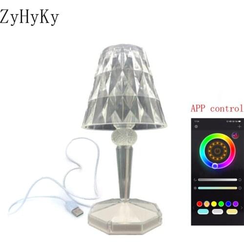 1-3 PCS APP Color Changing Table Lamp Diamond Crystal Decoration Desk Lamp For Bedroom Bedside Bar Lighting Gift Night Light