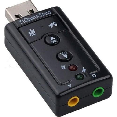 1pc External Mini USB 2.0 3D Virtual 480Mbps 7.1 Channel Audio Sound Card Adapter for PC Desktop Notebook