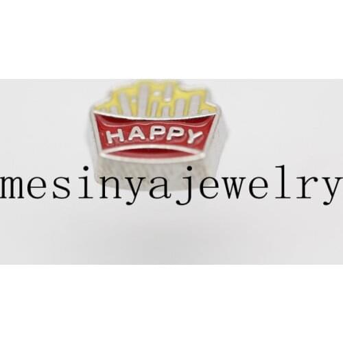 10pcs happy potato chips floating charms for glass locket Min amount $15 per order mixed items, FC-239