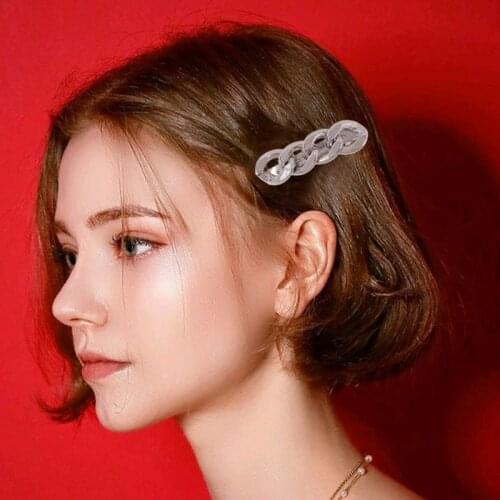 2pcs Women Alloy Plating Finish Shiny Bobby Pins Fashionable Twist Chain Styling Hair Clip Party Bangs Side Fringe Clamp