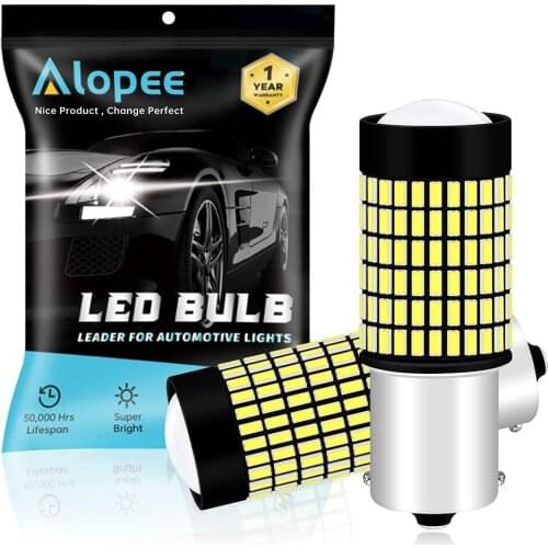 2-Pack 1156 BA15S P21W 7506 1141 1073 White LED Reverse Bulbs 9V-28V 3014 144 SMD Car Interior RV Camper Tail Backup Light