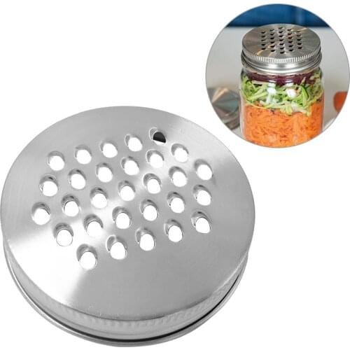 304 Stainless Steel Shredder Jar Lid Multifunctional Safe Canning Cover Grater Peeler For Typical Standard 70mm Jars