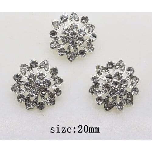 Accessories for jewelry 2019 fashion 10pcs 20mm Alloy flowers DIY clothing Accessories Rhinestone Handmade Craft Bride Headdress