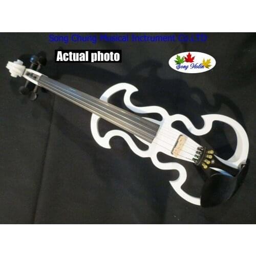 White Color SONG Brand streamline 4/4 electric violin,solid wood